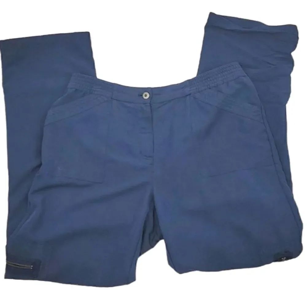 Chico's Convertible Crop Pants Blue Size Large